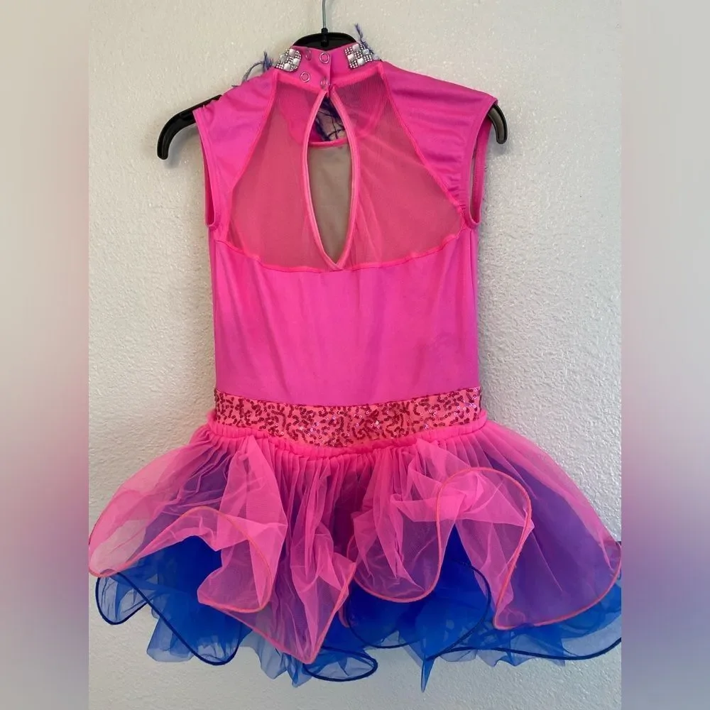 WEISSMAN Dance Costume sassy pink feathers I Knew You Were Trouble 11869 LC